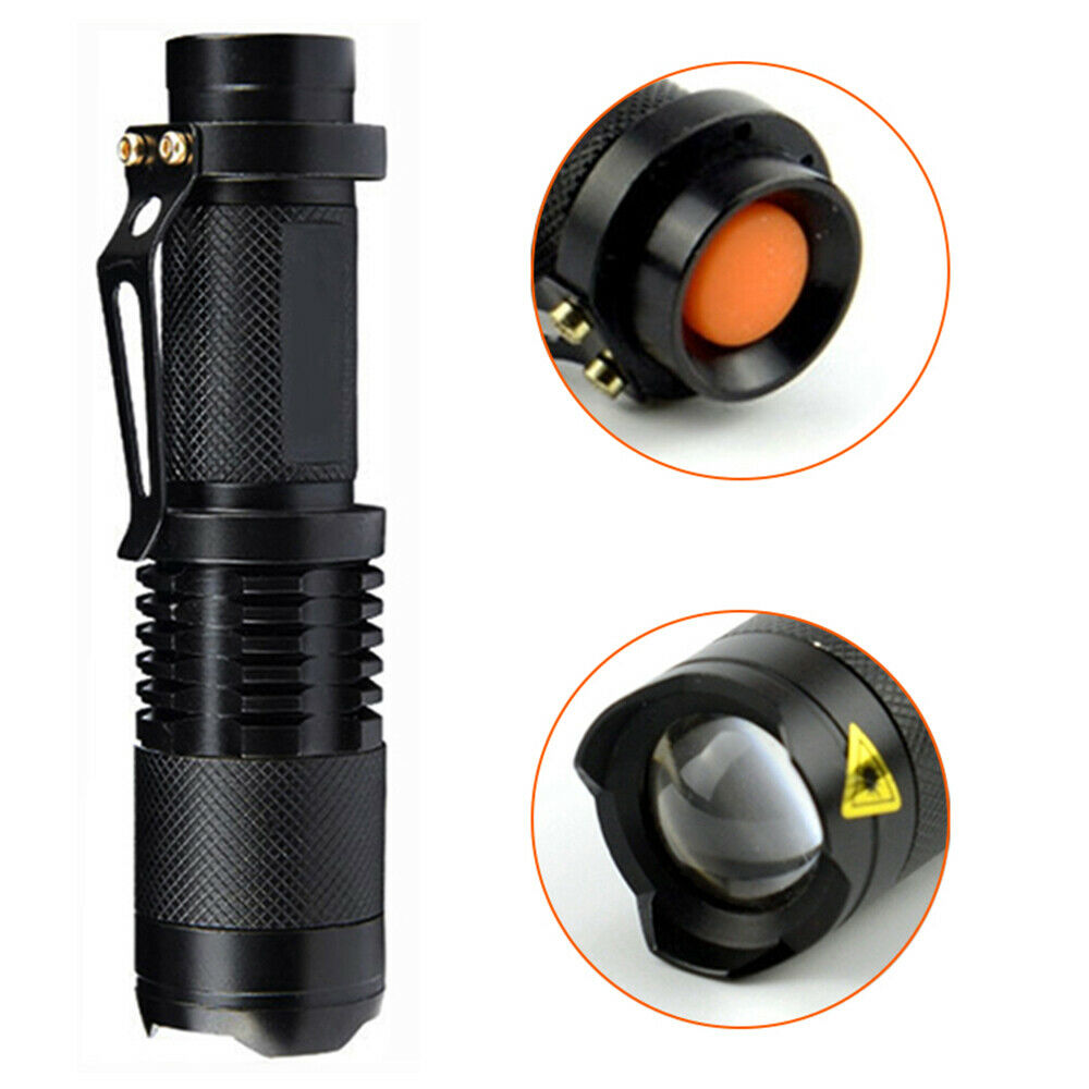 Bright 8000LM Q5 LED Flashlight Mini Zoomable Torch Potable Light For Hiking