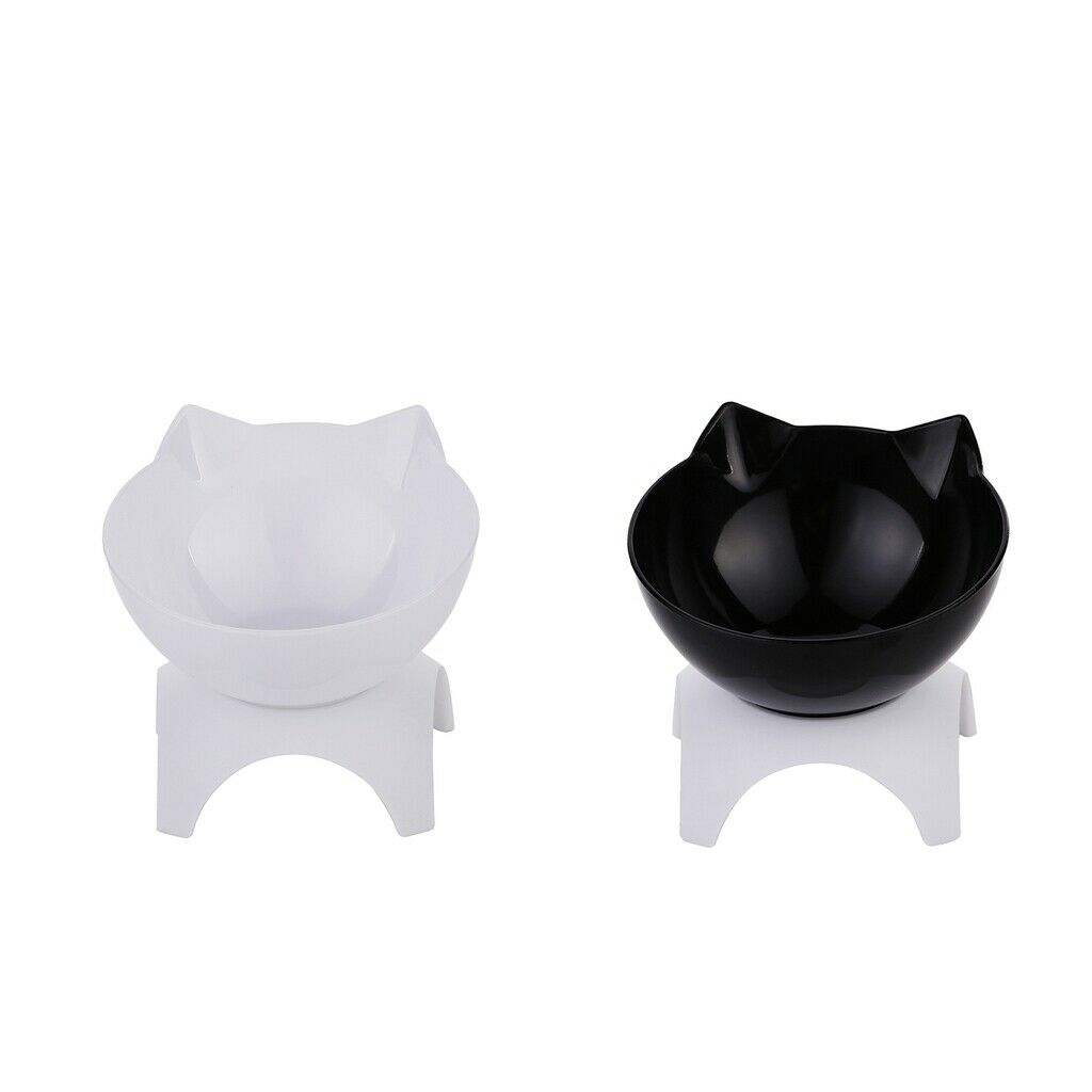 Set of 2 Kitten Puppy Single Elevated Bowls Raised Feeder Single Bowls