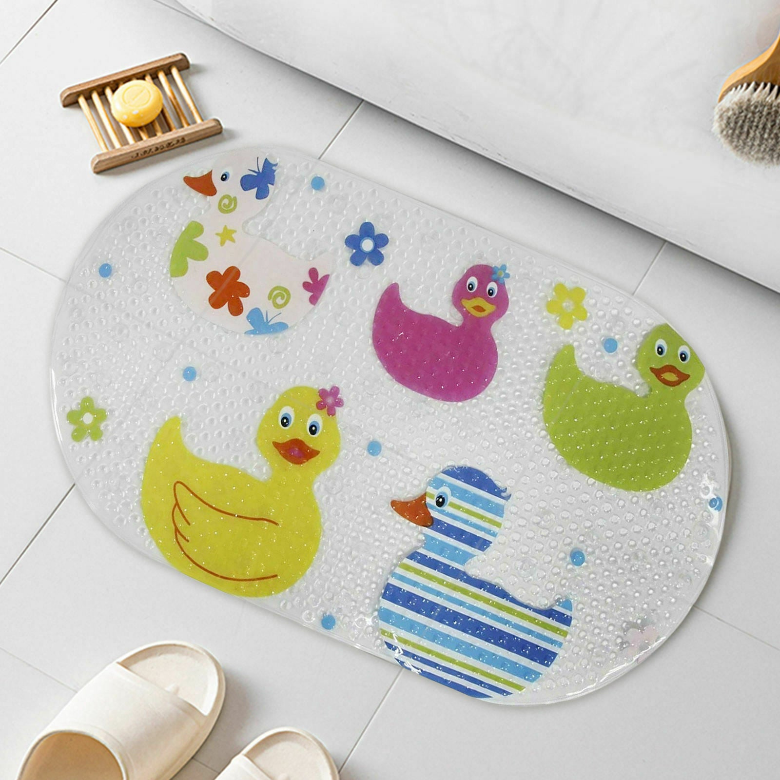 1PC Oval Bath Mat Non Slip with Suction Cups Carpet for Tub Shower Bath Room