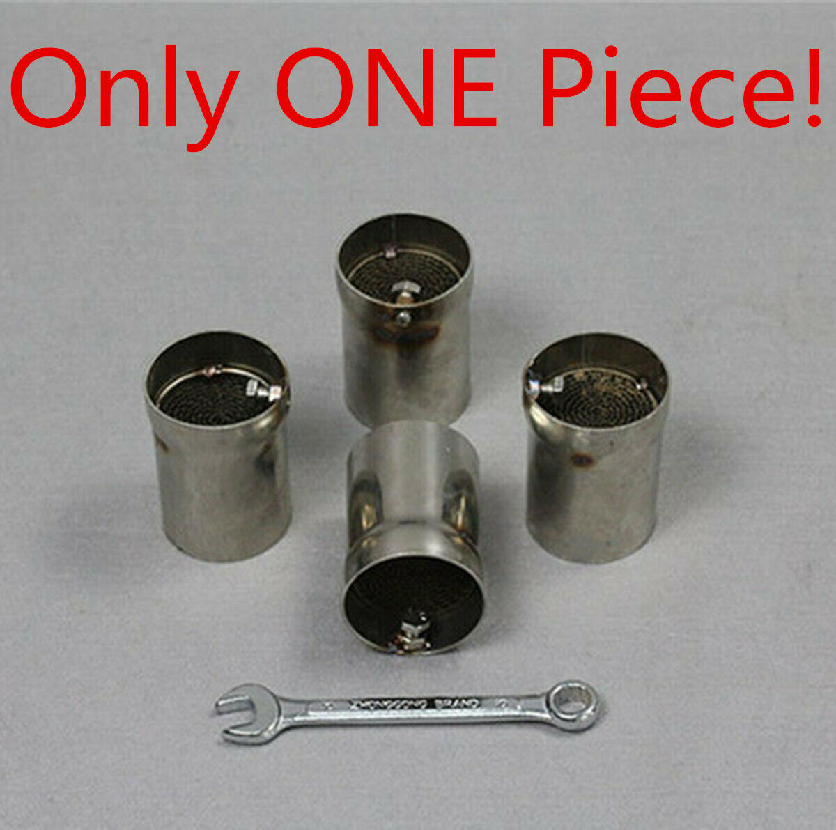 48MM Motorcycle Exhaust Pipe Muffler Front Mid End Catalyst Silencer With Wrench