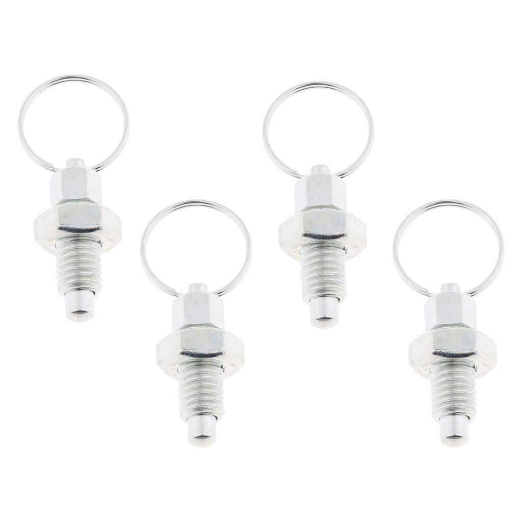 4Pcs Stainless Steel Non Lock-Out Indexing Plunger with Pull Ring M8