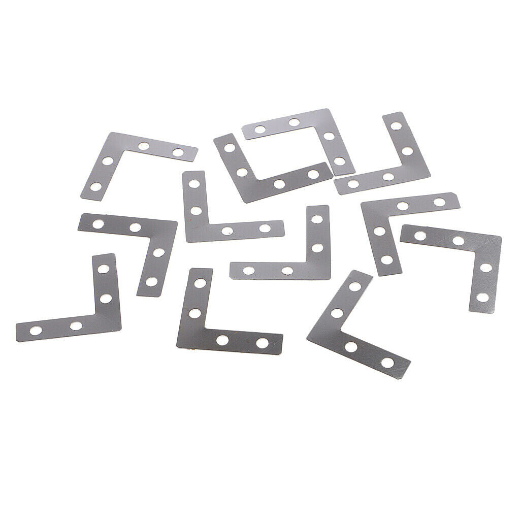 100 Pieces 38mm Metal L Shape Corner Bracket Plate Flat Angle Bracket
