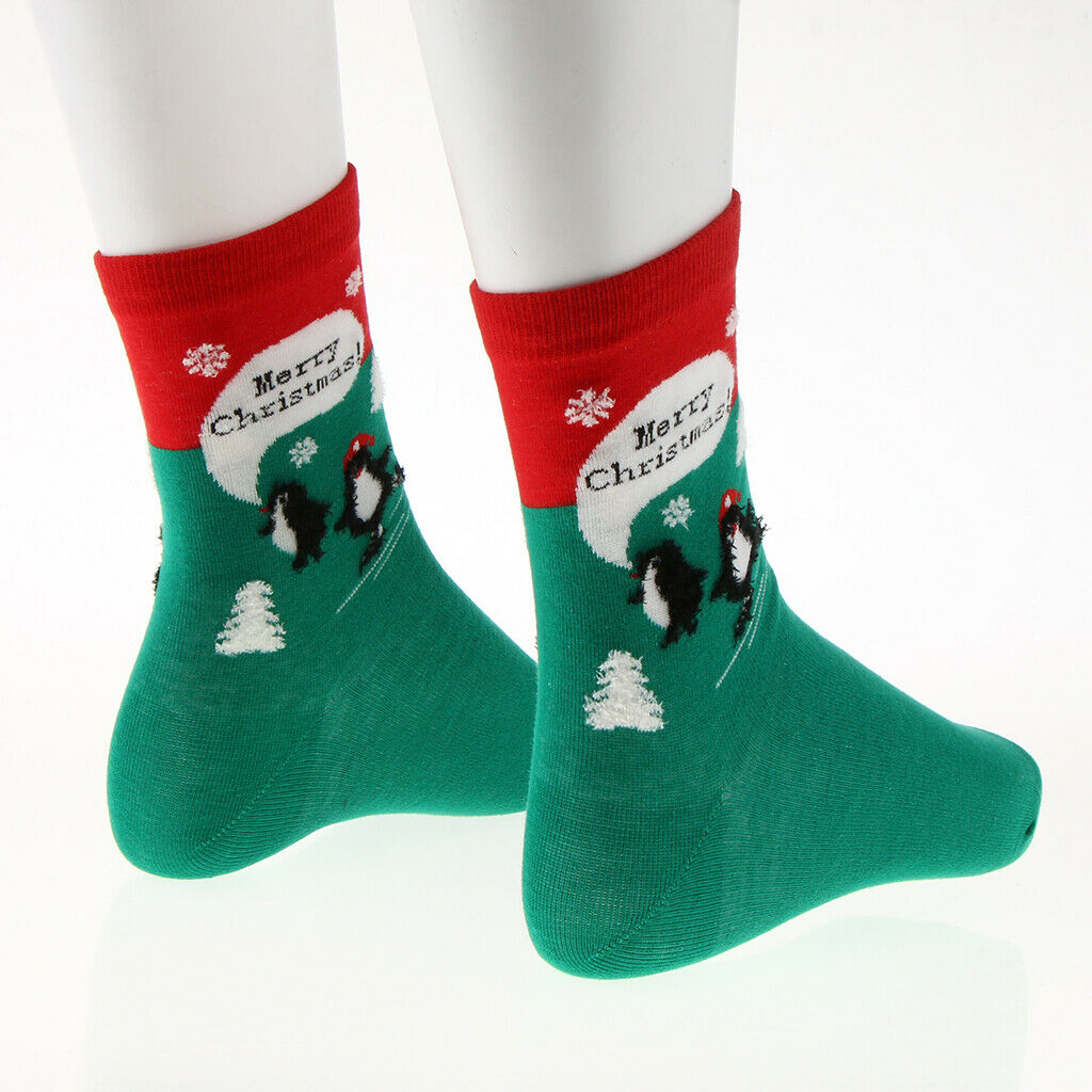 Christmas Socks Santa Claus Gift Xmas Funny Socks Kids Girl Women Green