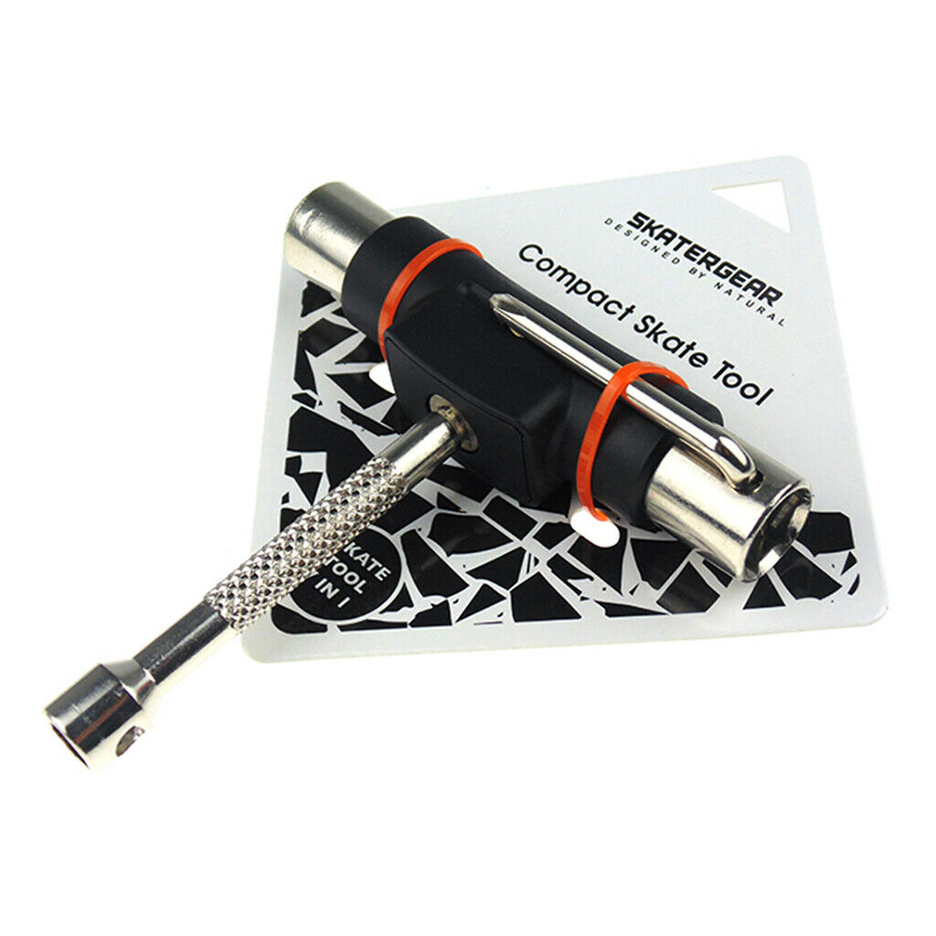 Skateboard Skates Assembly Repair Tool Wrench w/ 3/8", 1/2", 9/16" Socket