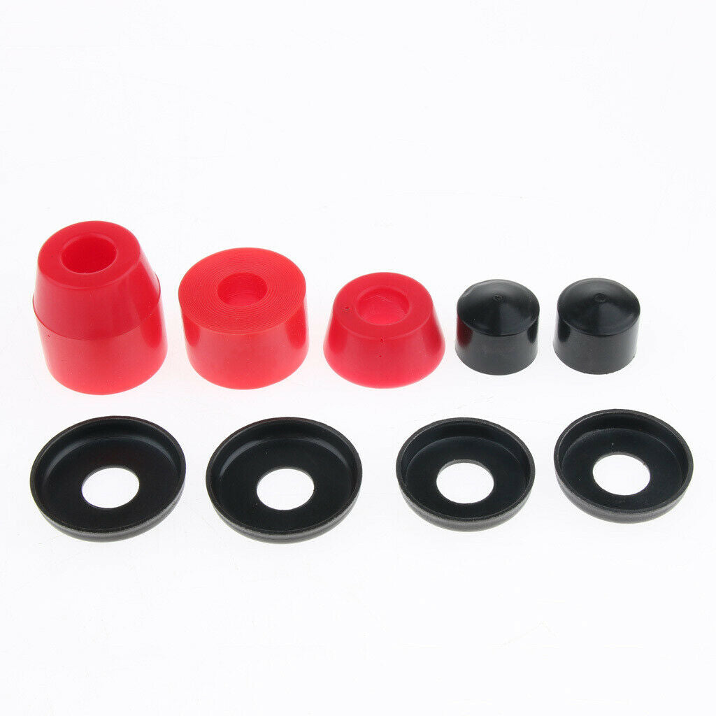 Skateboard Rebuild Kit Bushings Washers   Cups for 2 Trucks 5in Red