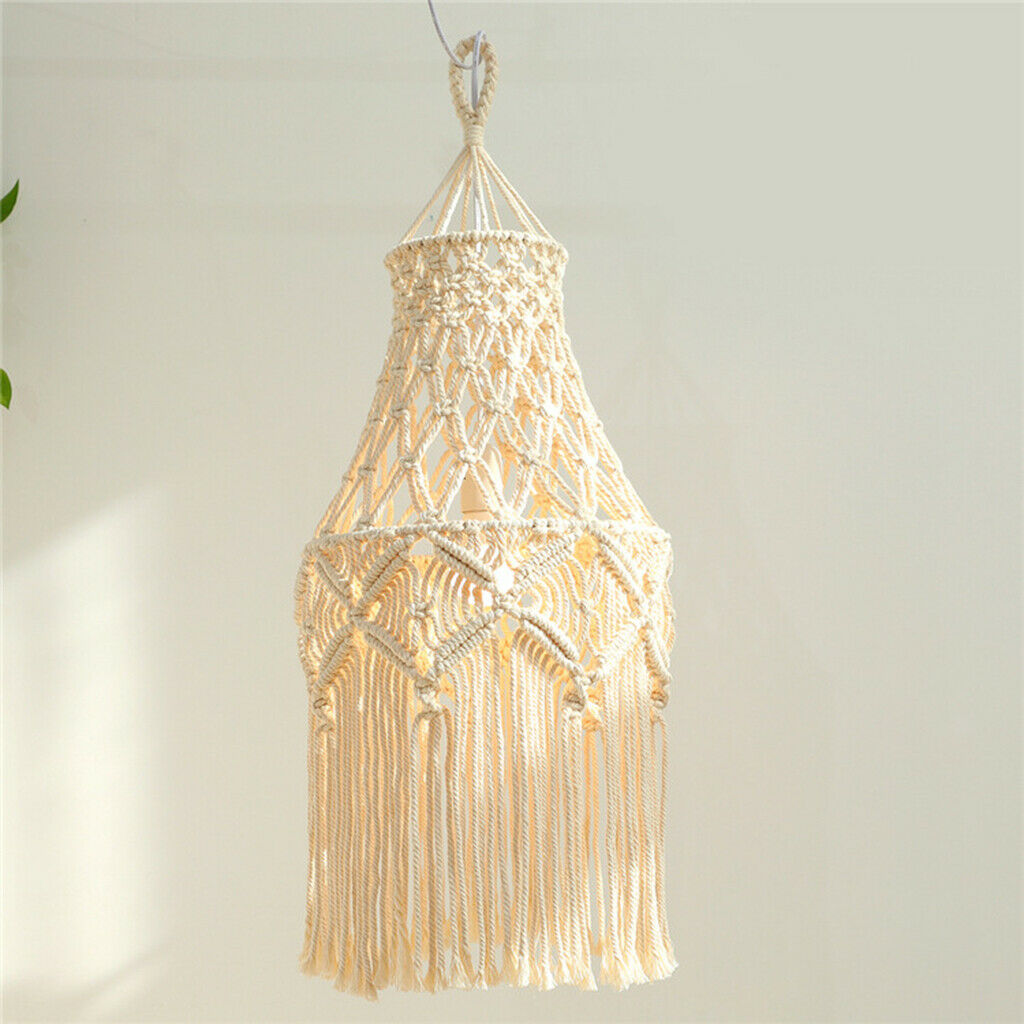 Macrame Lamp Shade Woven Bohemian Lampshade Light Cover Office Decorative