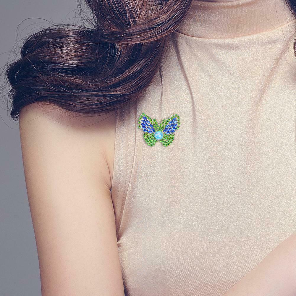 3pcs DIY Butterfly Full Drill Diamond Brooch Women Elegant Sweater Badges @