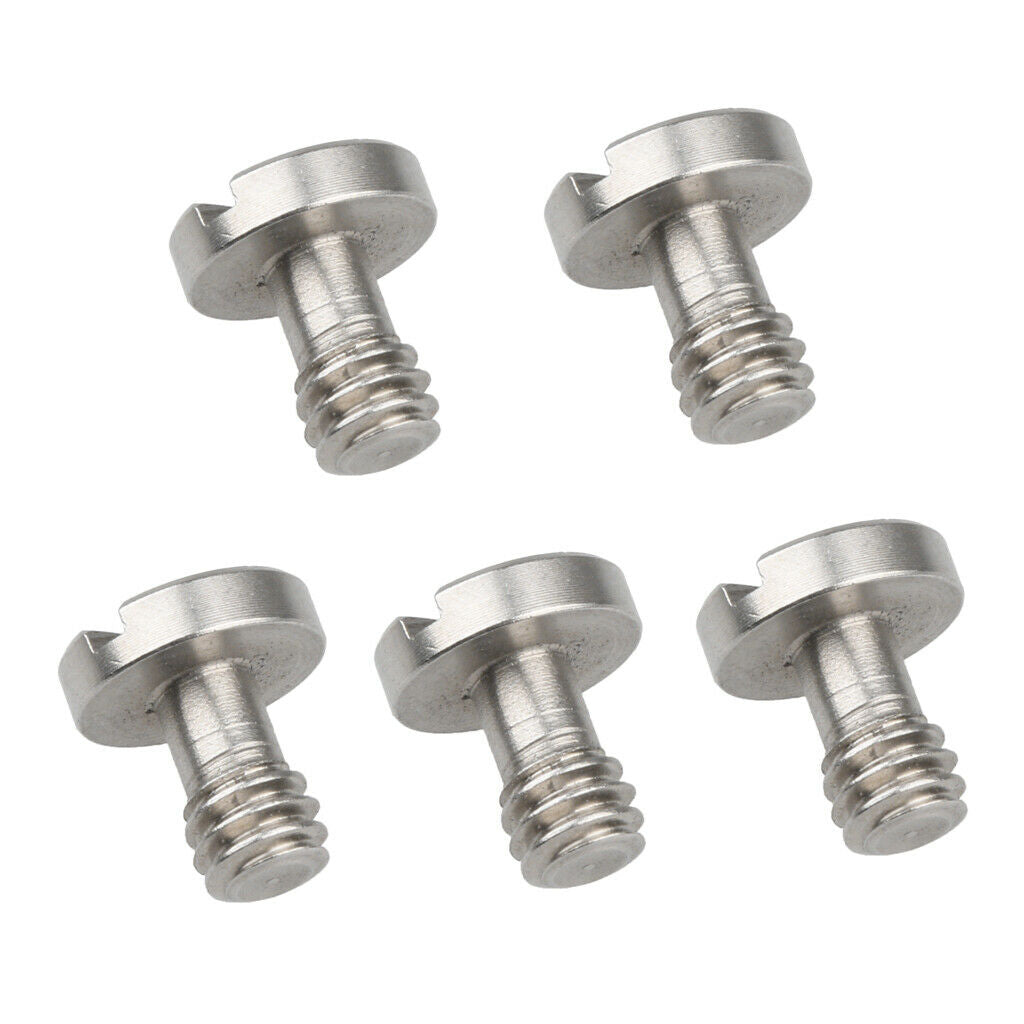 5 Pieces Stainless Steel 1/4" Camera Screw for Tripod Quick Release Plate