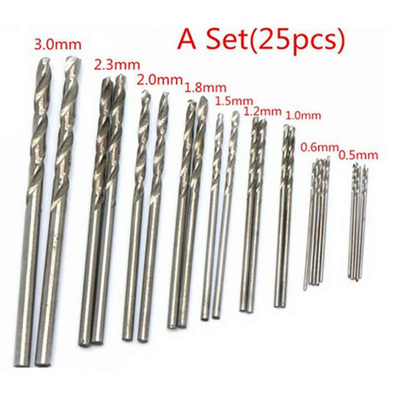 25 Micro Twist Drill Bits 0.5mm-3mm Straight Shank PCB Twist High Trend.l8