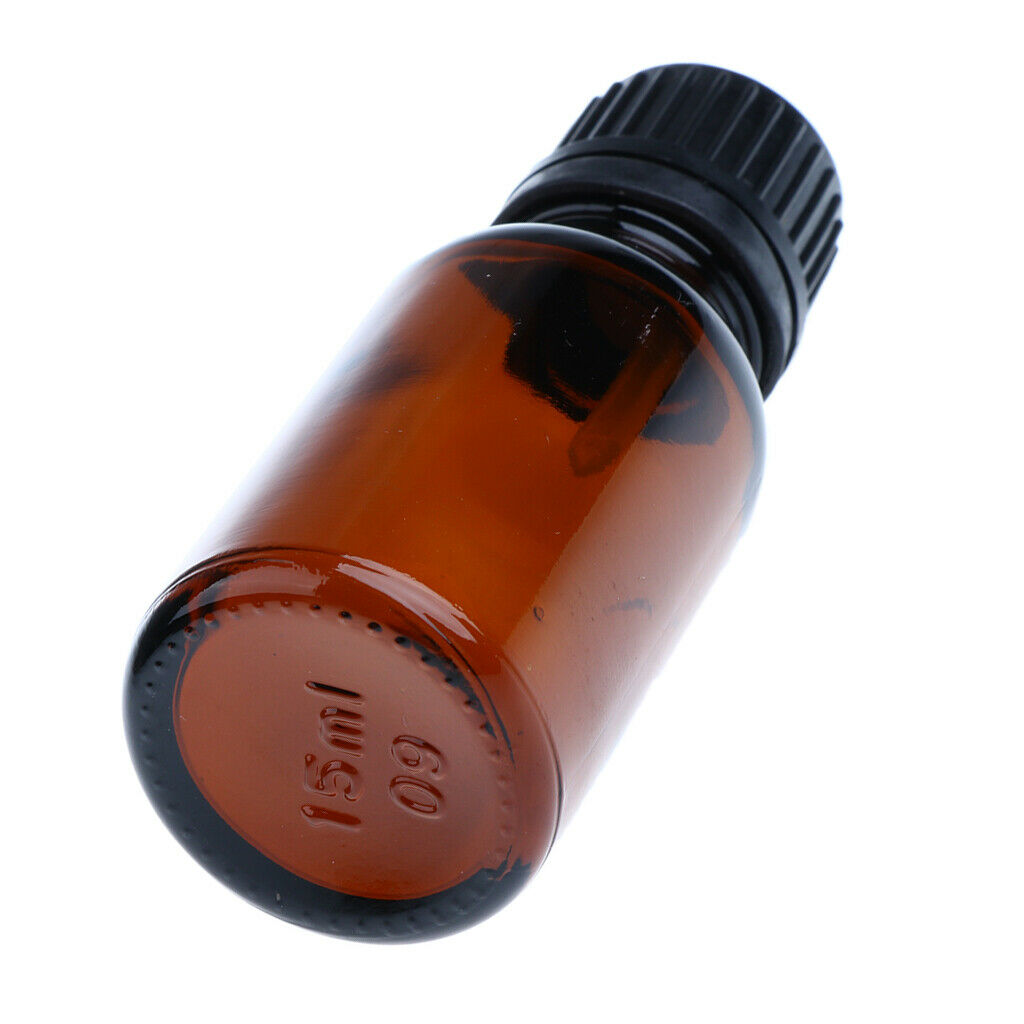 2X 12 Pieces Glass Essential Oil Refillable Brown Amber Bottles for Travel 15ML