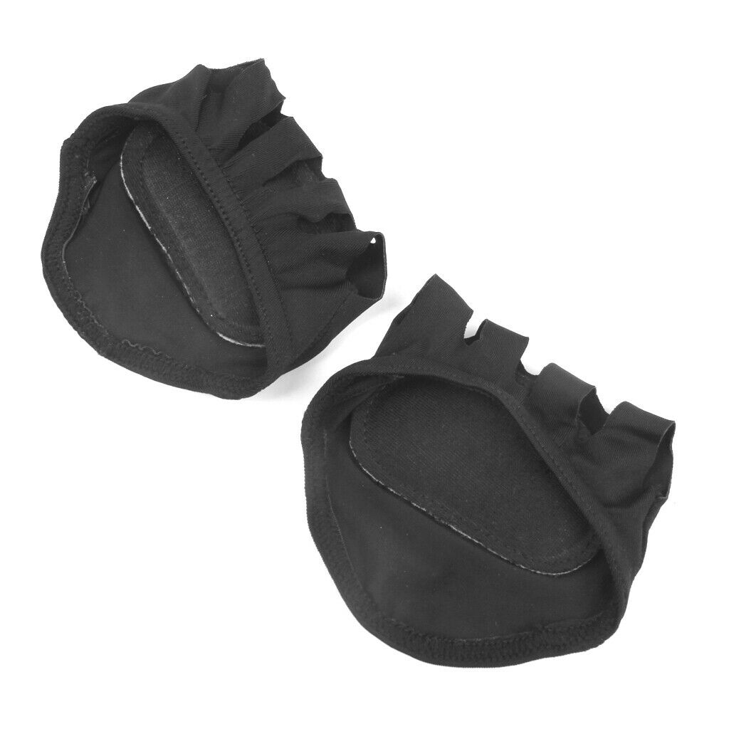 Women Anti-slip 5-Toe Forefoot Socks Massage Cushions One Pair Black
