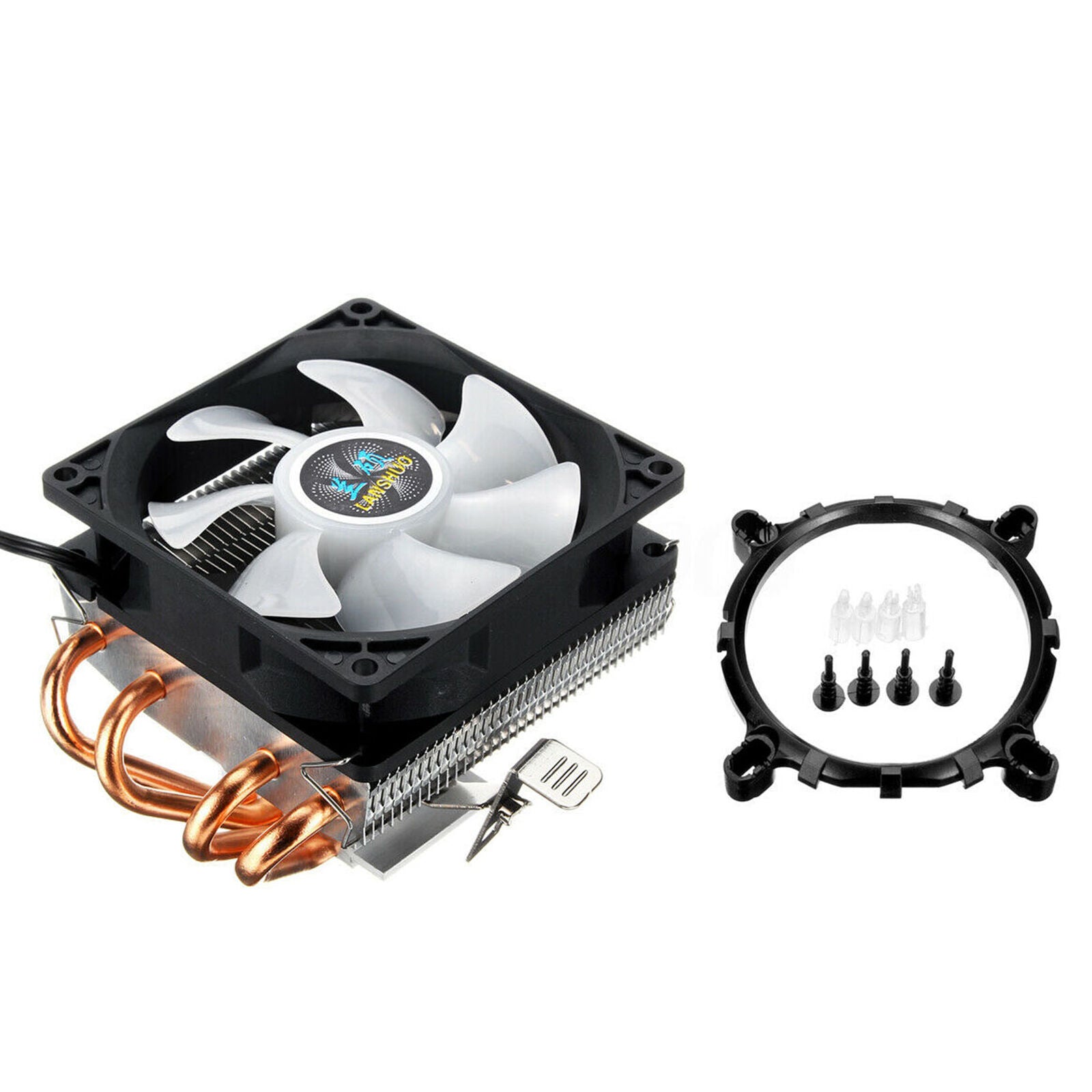 4 Heatpipes CPU Cooler 3pin LED RGB Fan Cooling Heatsink For LGA 775-1366 AMD