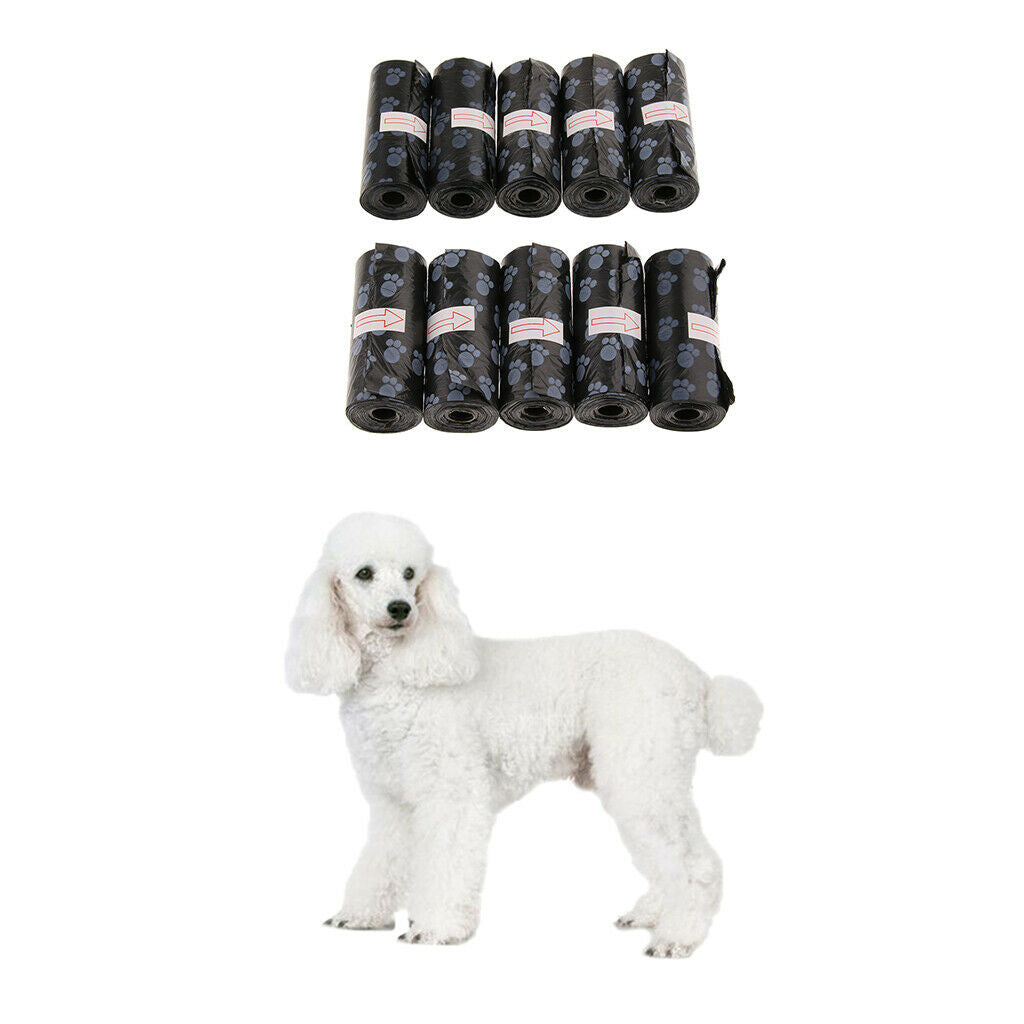 10Pcs Pet Dog Puppy Waste Poop Bags Standard and Biodegradable Black