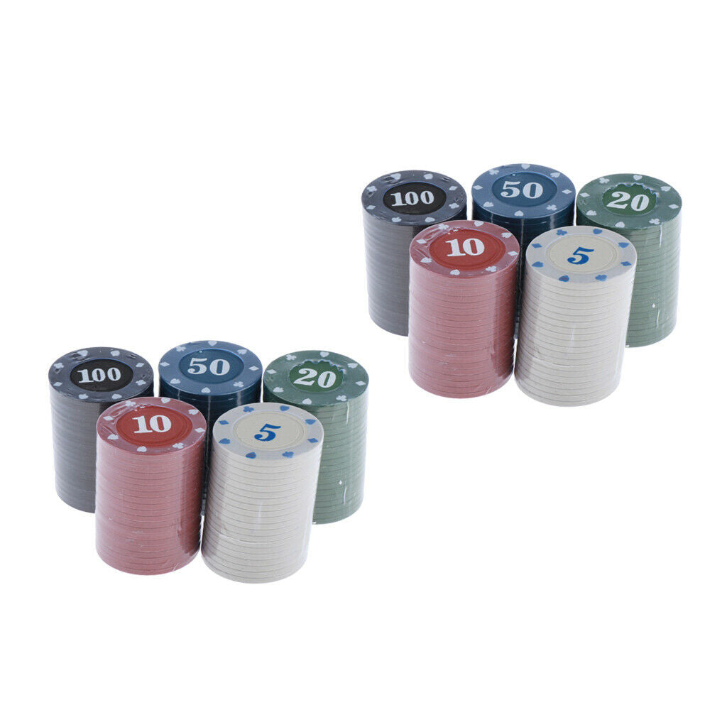 200x Casino Poker Chips Poker Tokens Casino Fun Home Gift Games 3.9cm Type