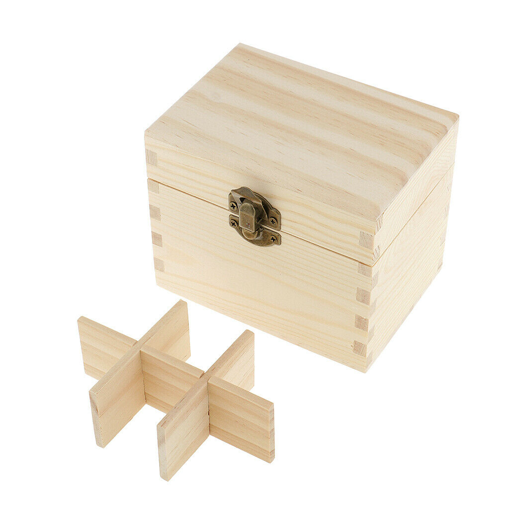 Essential Oil Storage Organizer Box for 6 Bottles, Wooden Oil Case Holder for