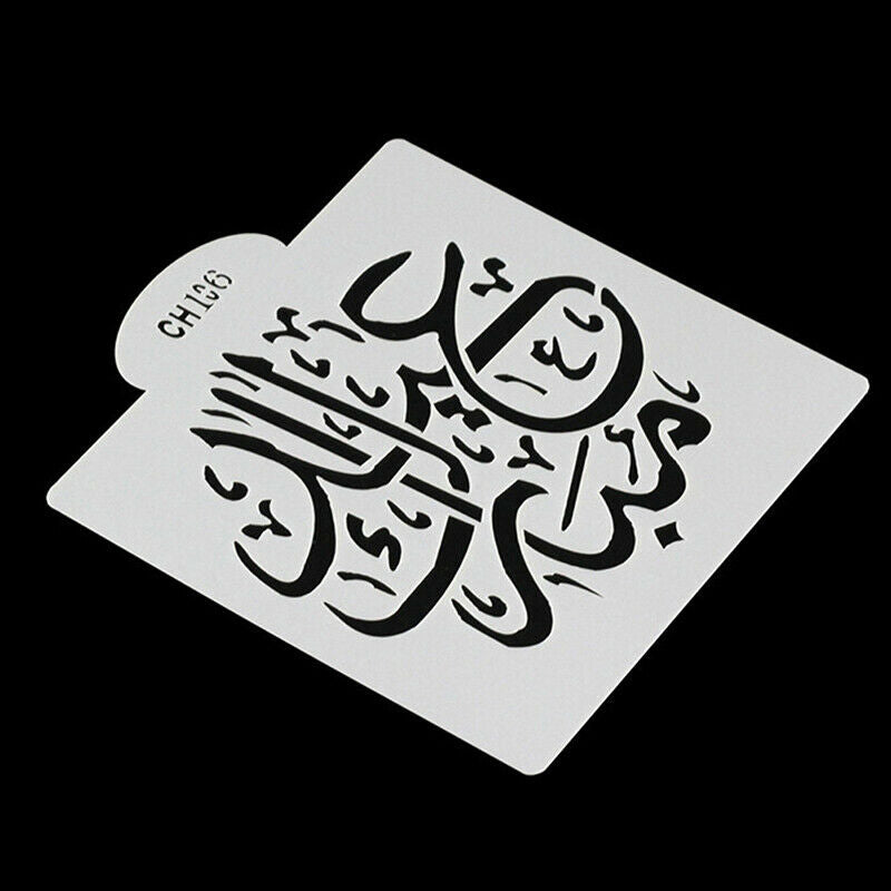 1pc Eid Mubarak Arabic Cake Stencil Party Cake Mold Festival Stenc&.l8