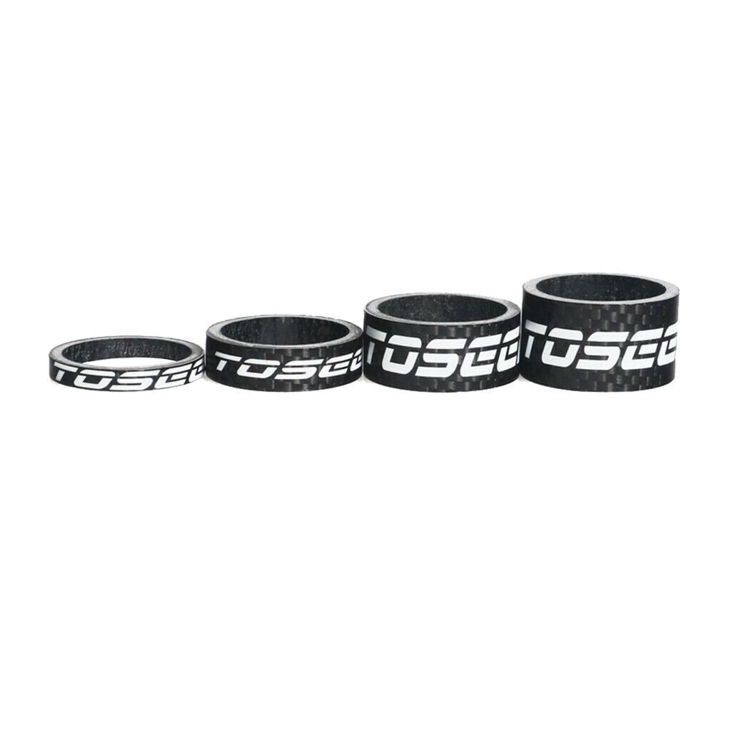 4 Pieces 3K Carbon Fiber MTB Bike Headset Spacer Cycling Bike Headset Washer