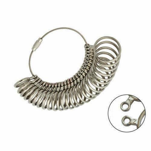Metal Sliver Ring Sizer Guage Mandrel Finger Sizing Measure Stick Standard Tool