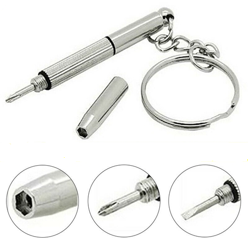 5Pcs 3 in 1 Eyeglass Screwdriver Glasses Watch Repair Tool Kit with Keych.l8