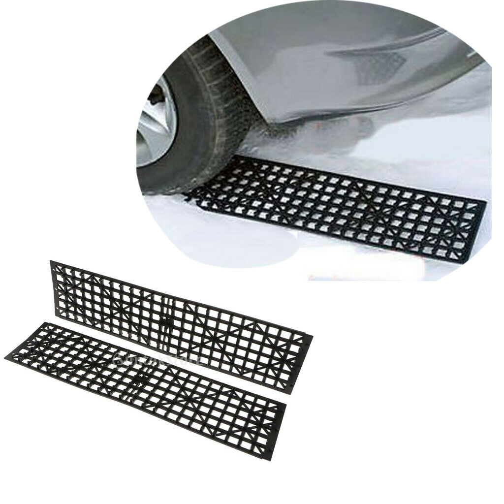 2pcs Plastic Auto Traction Mats Tire Grip Aid Emergency Pad Anti Skid Plates