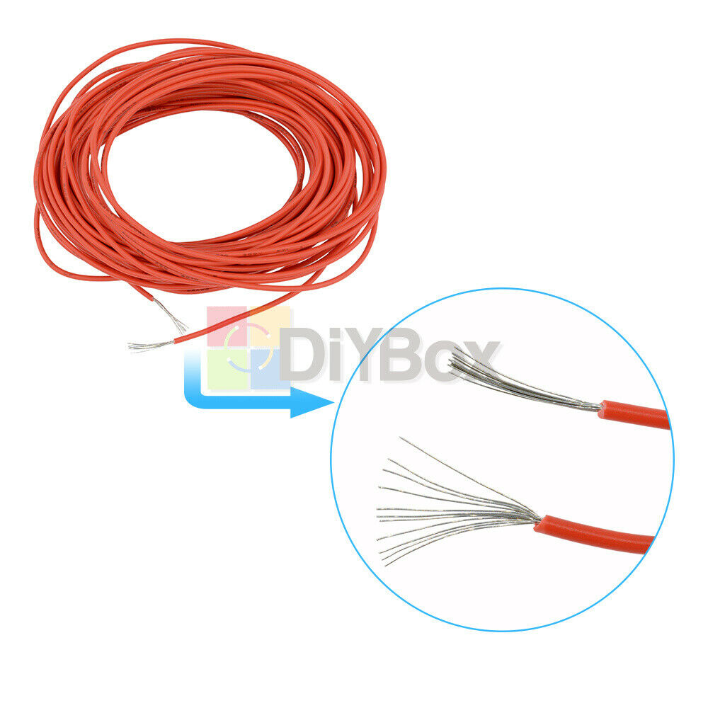 32.8â€ Red UL-1007 24AWG Hook-up Wire 80Â°C / 300V 10M Cord Hook-up DIY Electrical