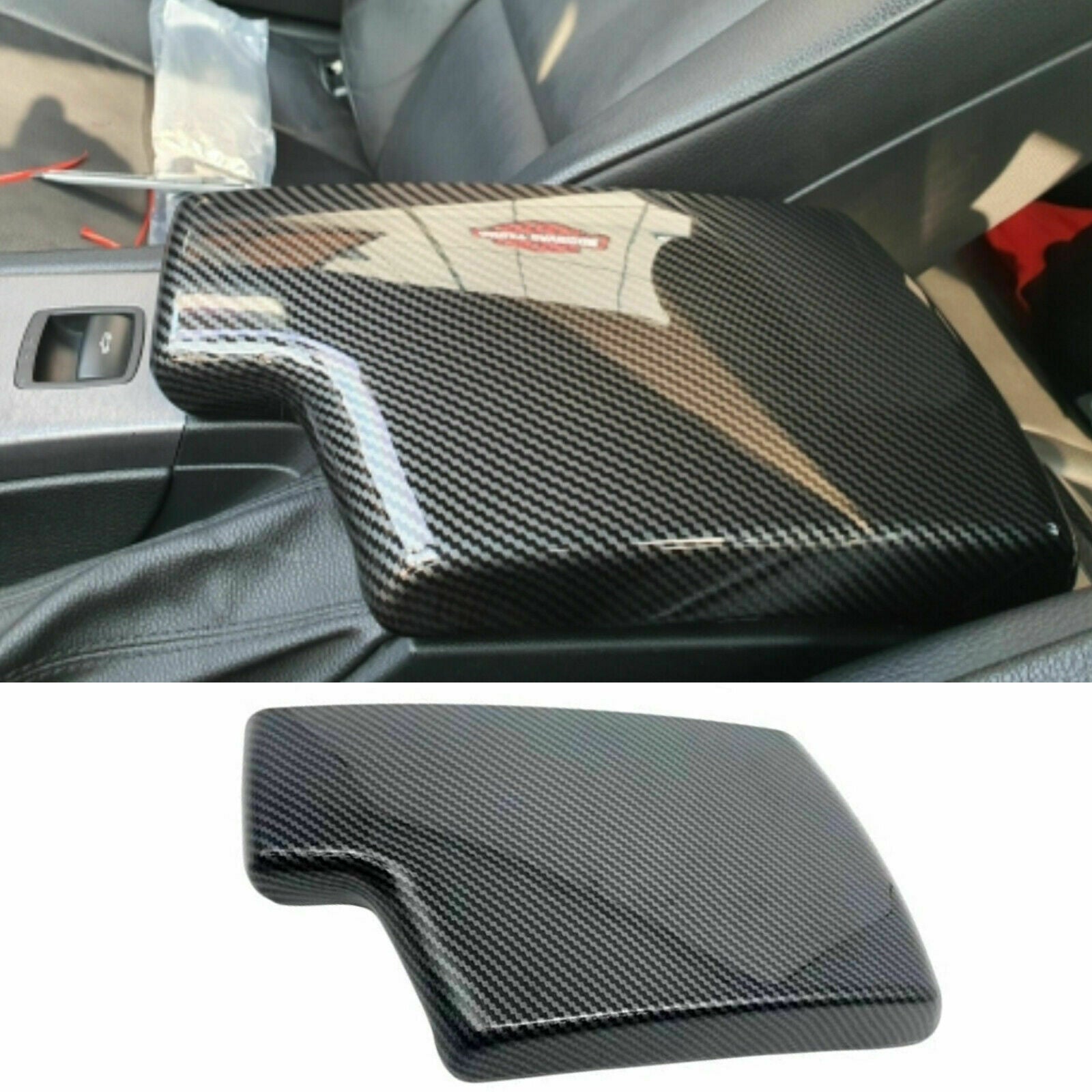 Carbon Fiber Armrest Center Console Cover For BMW 3-series E90 E91 E92 E93 06-12