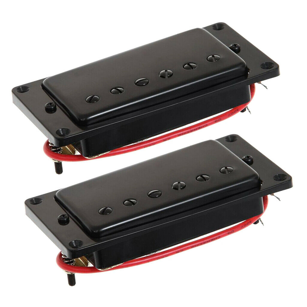 2x Plastic Bobbin Electric Guitar Single Coil Pickup Screw Guitar Part Black