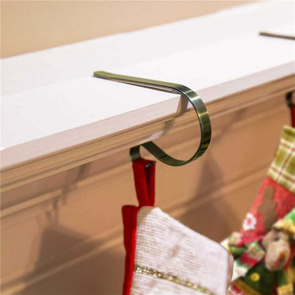 4Pcs/Lot Christmas Socking Hook Holders Metal Hanging Fireplace Table Hooks