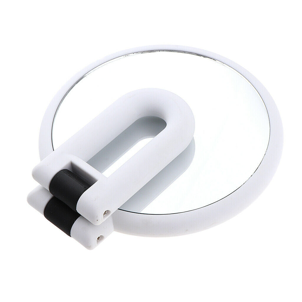 Folding Double Side Mirror Makeup Mirror with 15X Magnifying White Round
