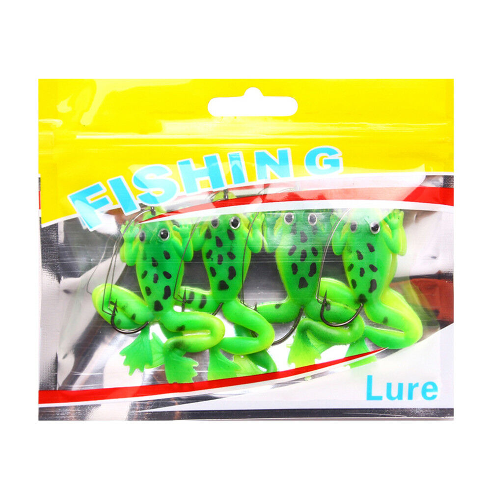 4x Artificial Frog Premium Soft Bait 60mm 5.2g Silicone Bionic Fishing Bai.l8
