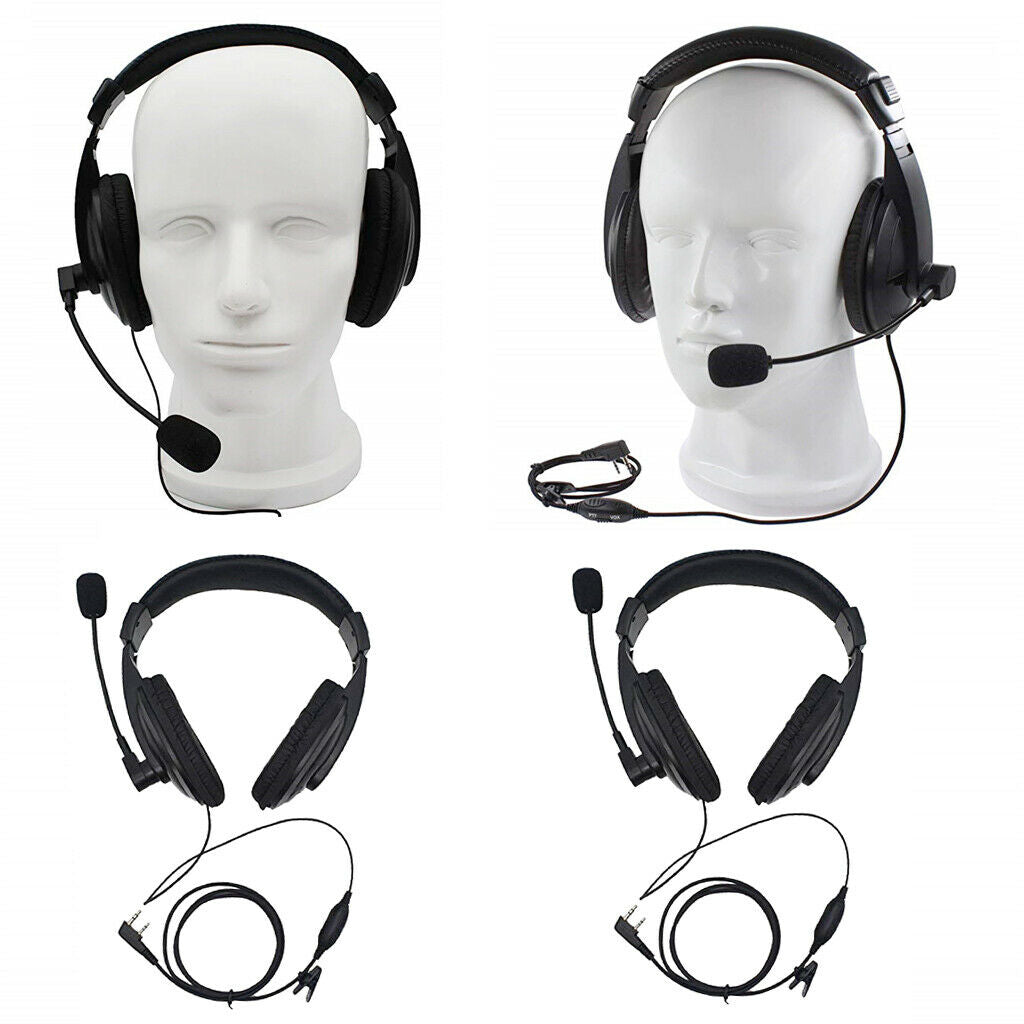 prettyia   2x   Noise   canceling   2Pin   Headset   Headphone   with   PTT