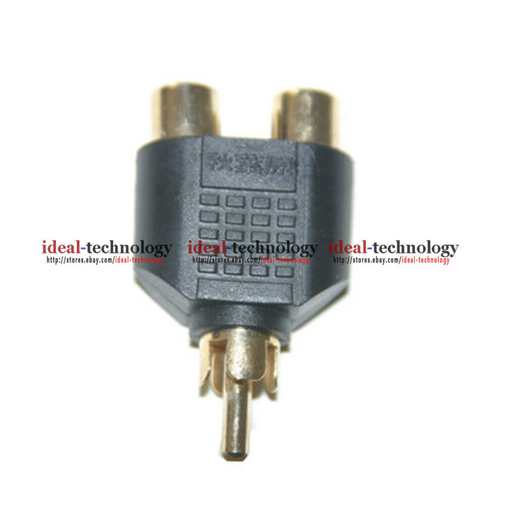 4pc Choseal Q-310 Audio Connector Single RCA To Double RCA, RCA Male to 2 Female