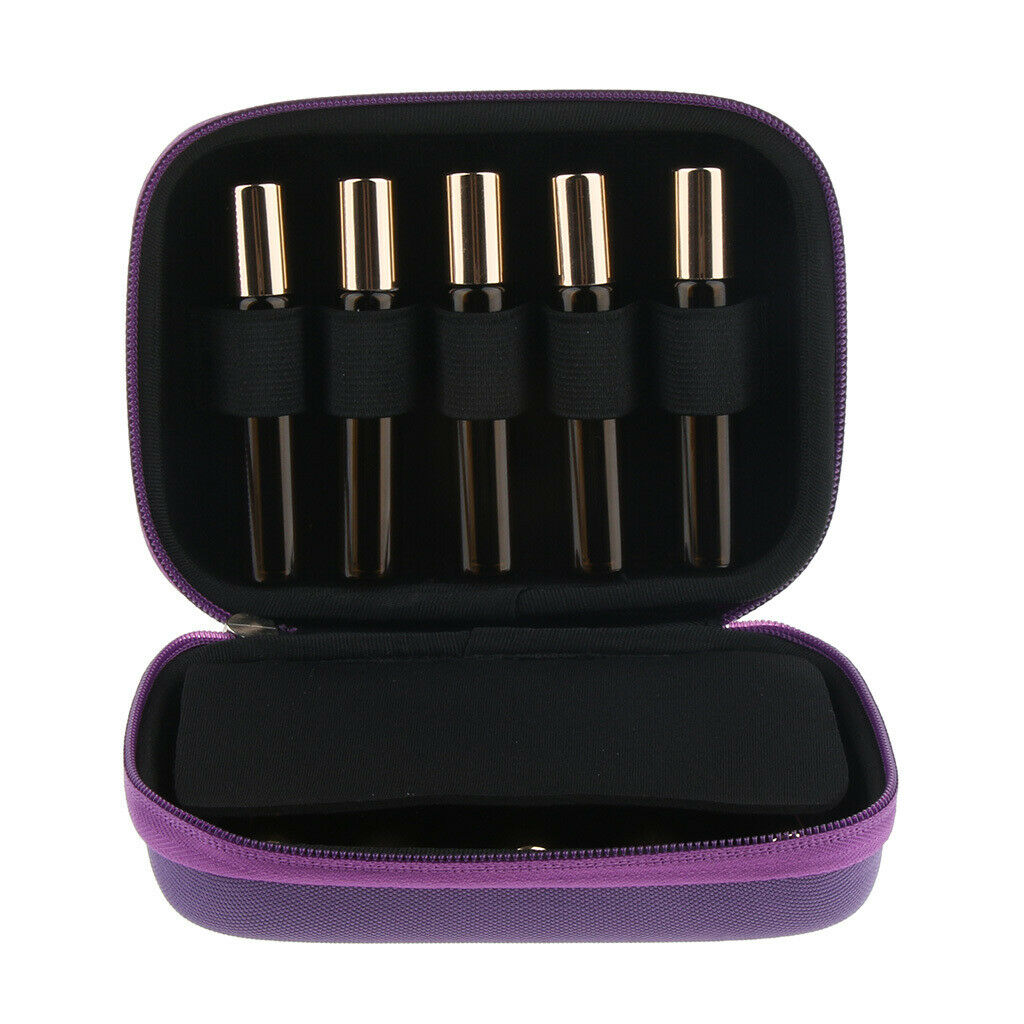 Essential Oil Bag Carrying Storage Case Contain 10 Pieces 10ml Vial Purple