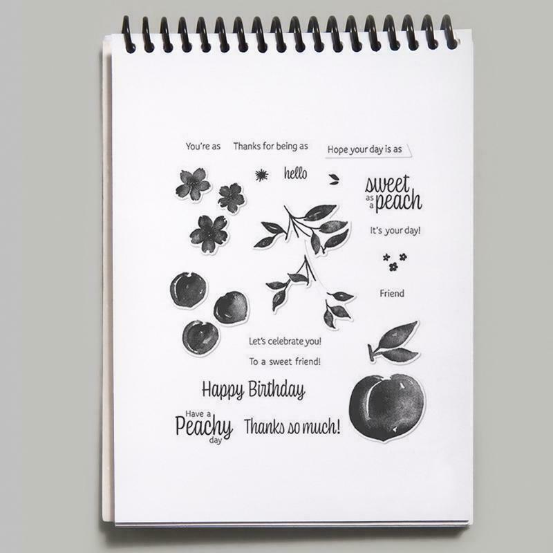 Peach Cherry Seal Stamp with Cutting Dies Stencil DIY Scrapbooking Emboss Photo
