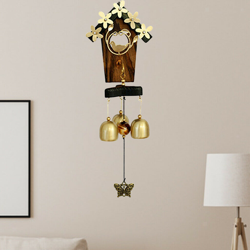 Copper Bell Bird Nest Wind Chime Animal Garden Windchimes for Outdoor Yards