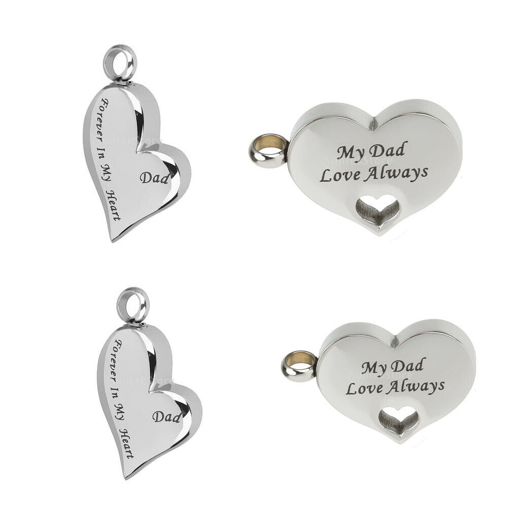 Heart Shape Cremation Keepsake Memorial Ash Urn Holder Pendant for Necklace