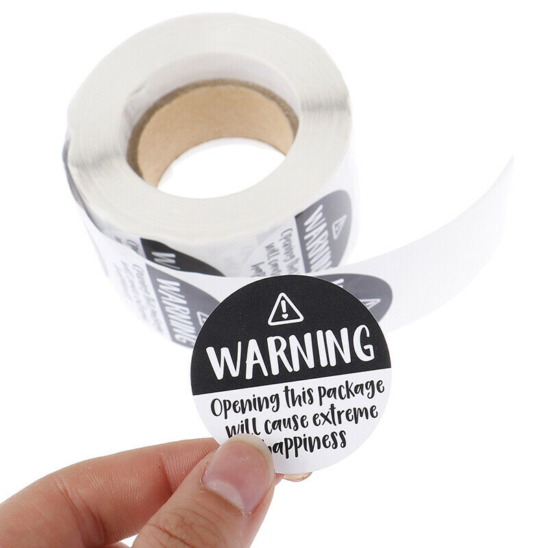 500Pcs Black And White Warning Sricker Labels Extreme Happiness Labels Fo.l8