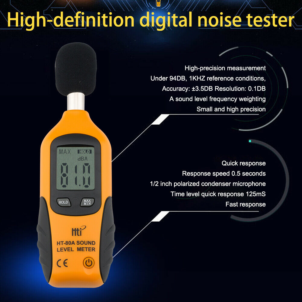 Digital LCD Noise Tester 40-130dB Handheld Sound Meter Noise Measuring Meter NEW