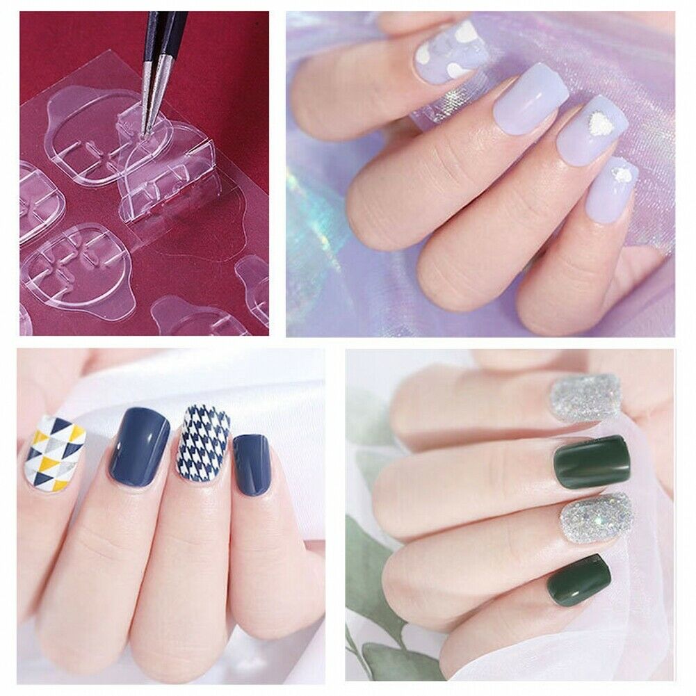 5 Sheet Jelly Nail Glue Patch Double Sided Adhesive Gel Super Sticky Clear Patch