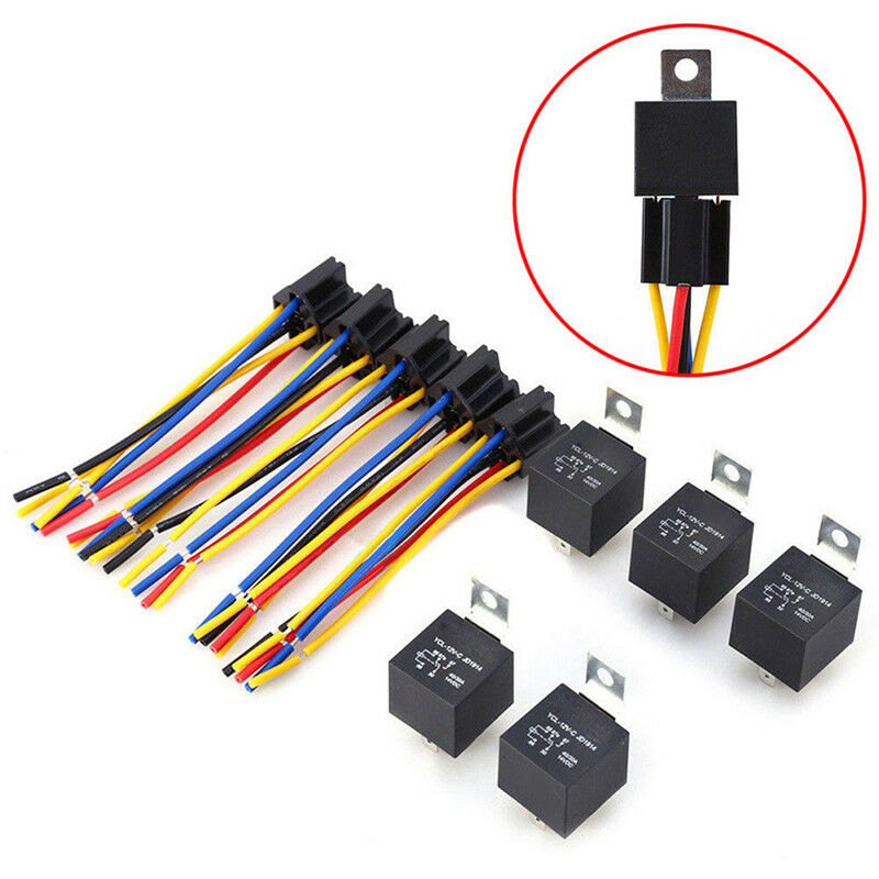 1X DC 12V Car SPDT Automotive Relay 5 Pin 5 Wires Harness Socket 30/40 Am.l8