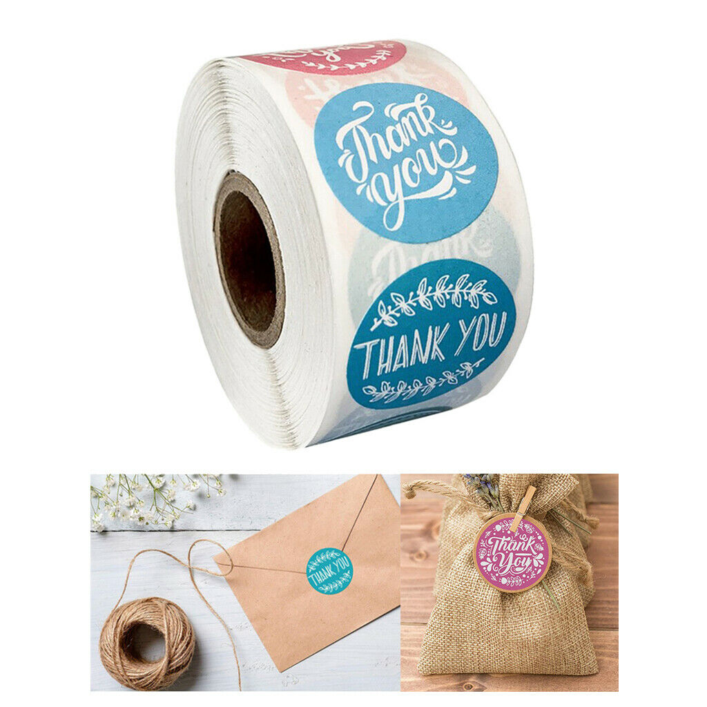 500x Thank You Packaging Sealing Stickers Floral Paper Seals Labels Craft