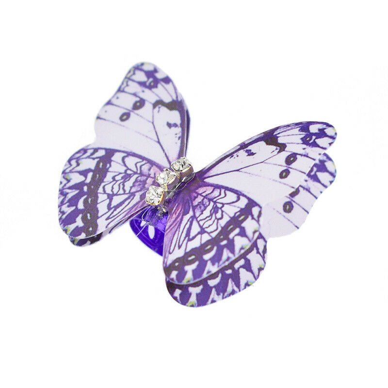 10pcs Colorful Butterfly Rhinestone Dreadlock Dread Hair Braid Cuff Clips Decor
