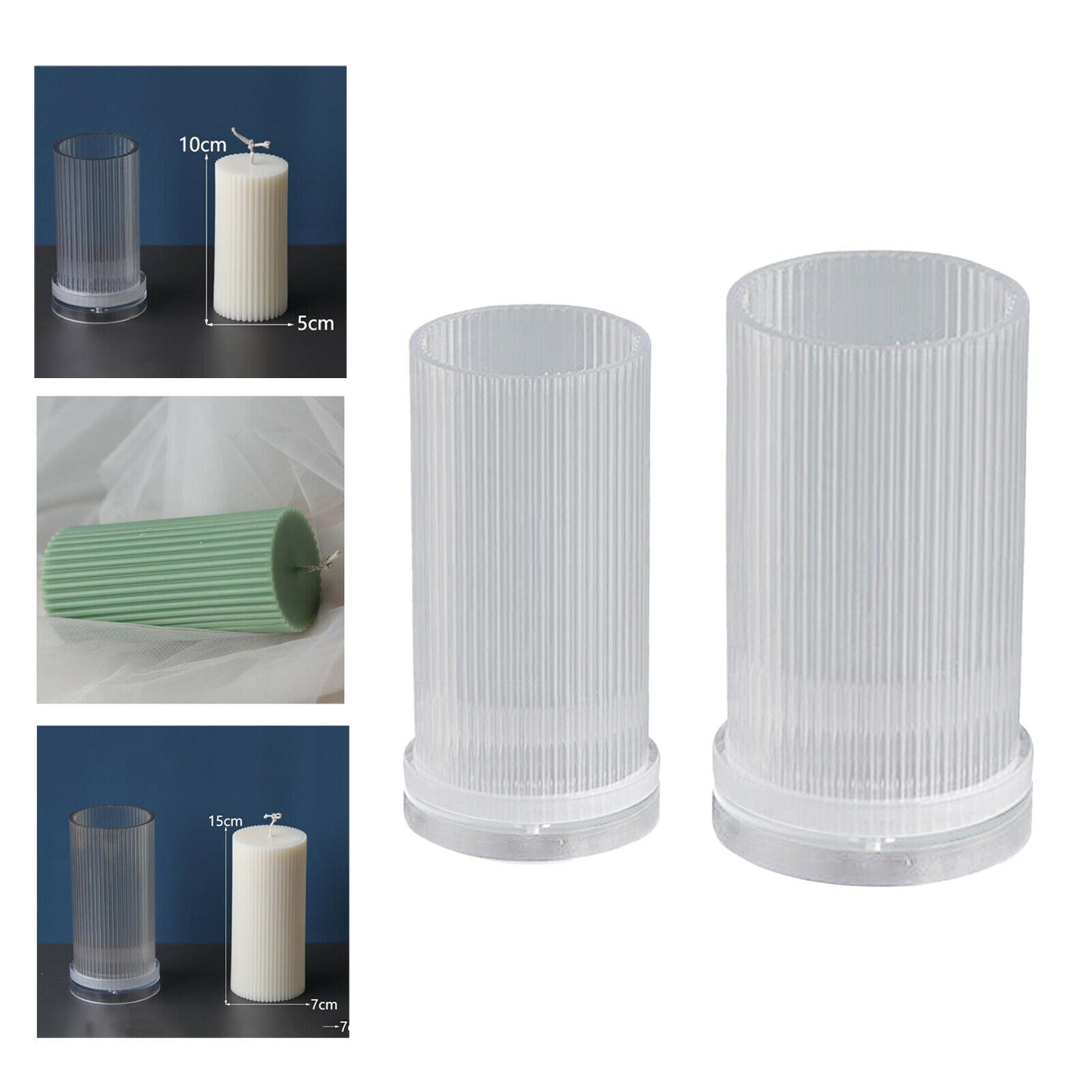 Long Pole Pillar Candle Molds Large Cylinder Rib Candle Making Craft Tool