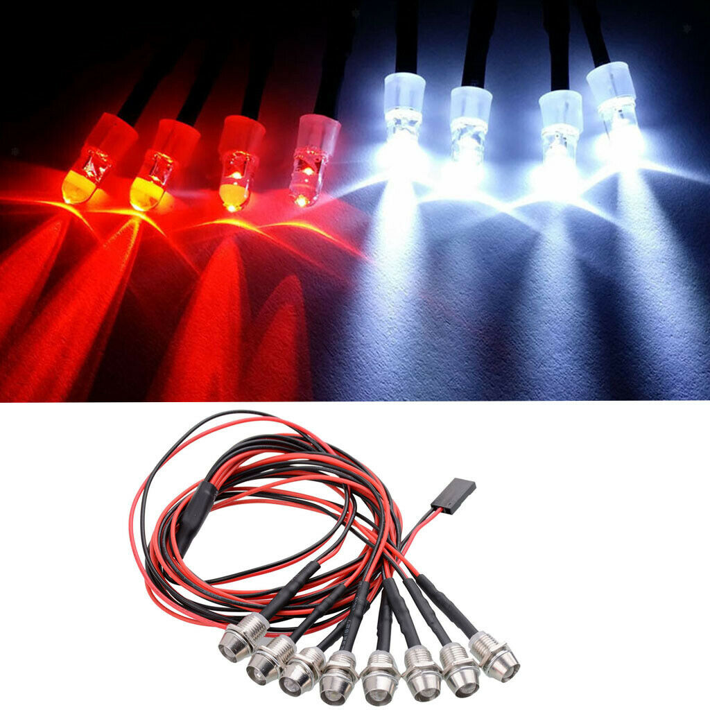 8x LED Lights Taillight Kit 8 LED For 1/5 1/8 1/10 1/12 1/16 RC Car Truck