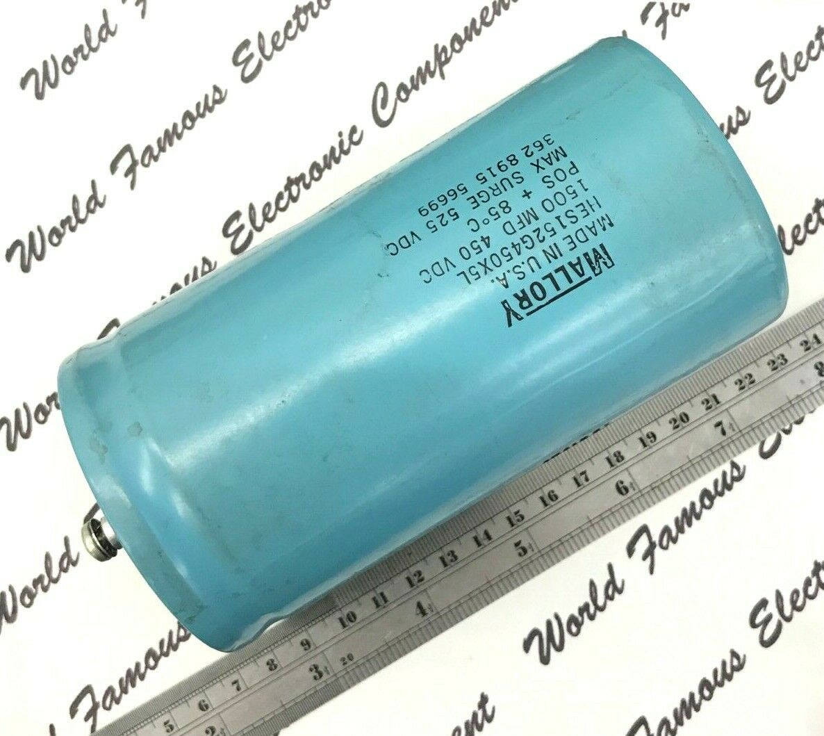 1pcs - MALLORY 1500uF 450V Screw Terminal Capacitor - HES152G450X5L