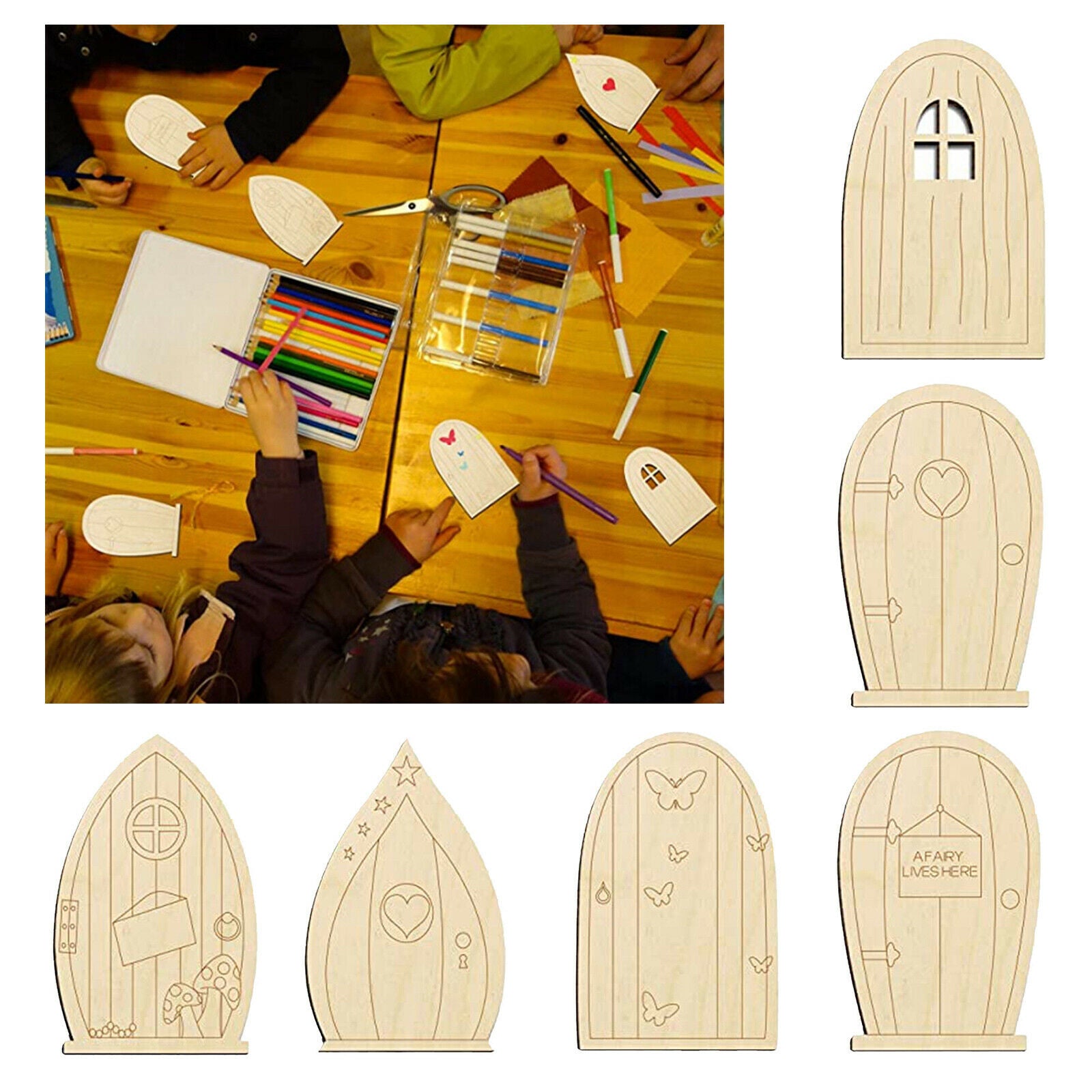 6 Designs Mini Fairy Garden Doors Craft Kit Home Ornament 3.9x2.5 inches