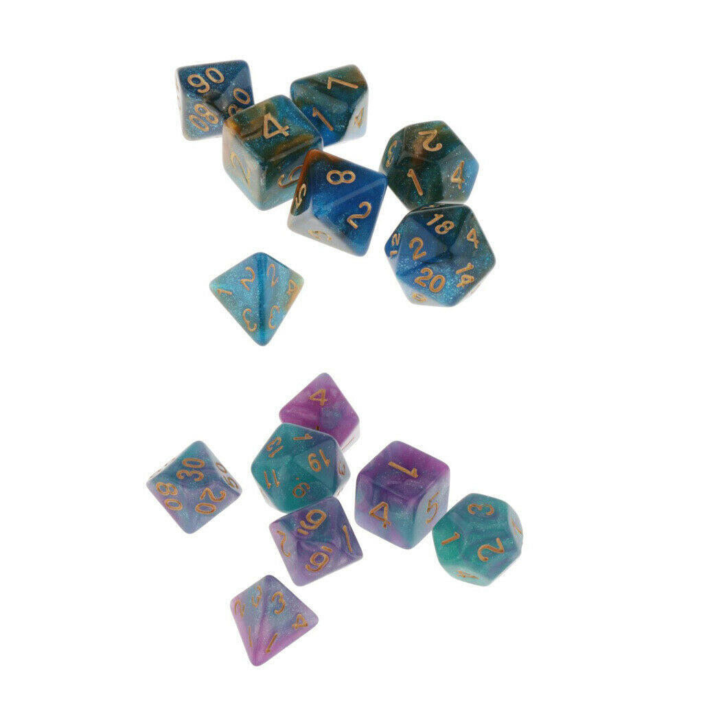 14 lot Dice for DND MTG Role Playing Table Party Games D4 D6 D8 D10 D12 D20