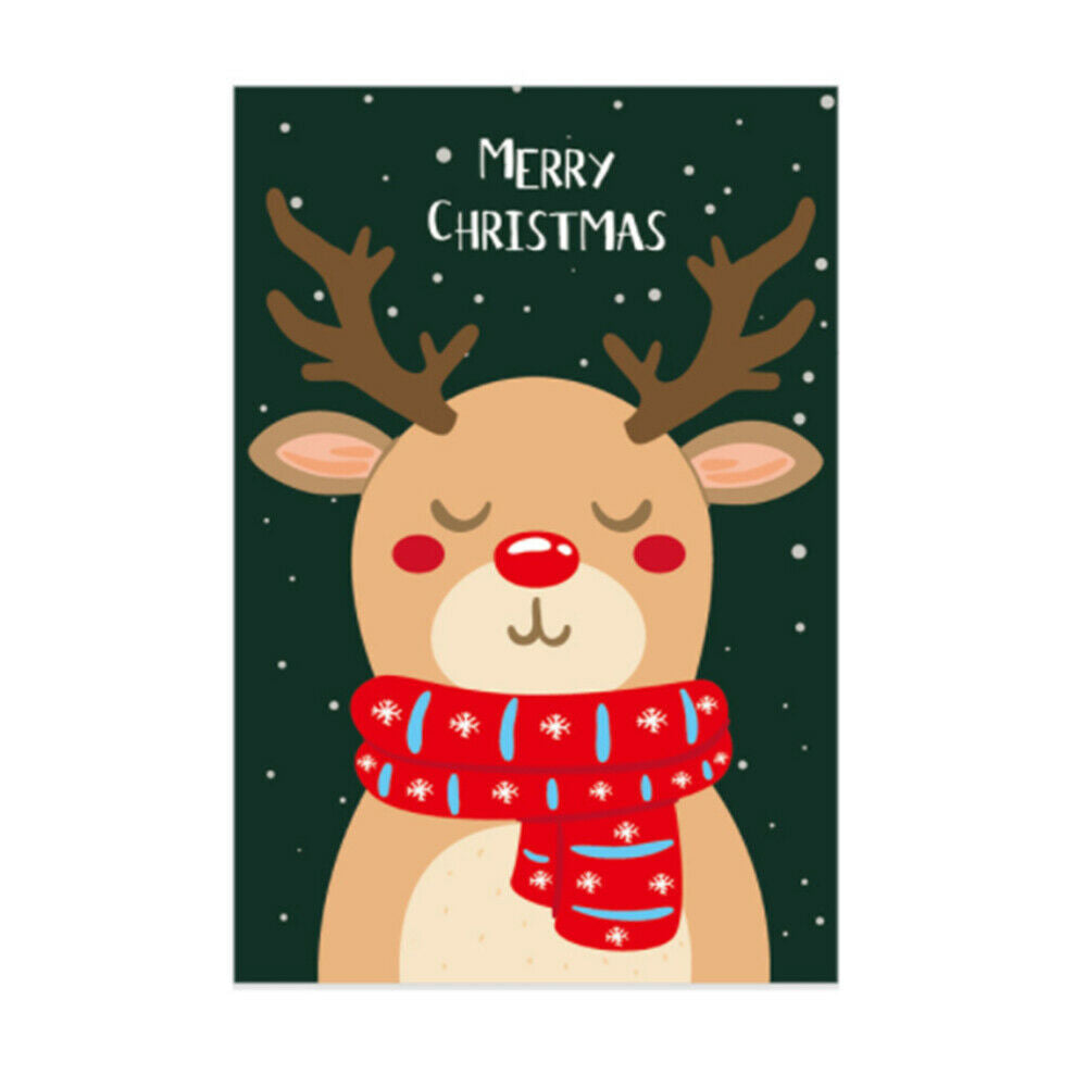 10Pcs Christmas Greeting Cards New Year Postcard Gift Card Christmas Tree Decor