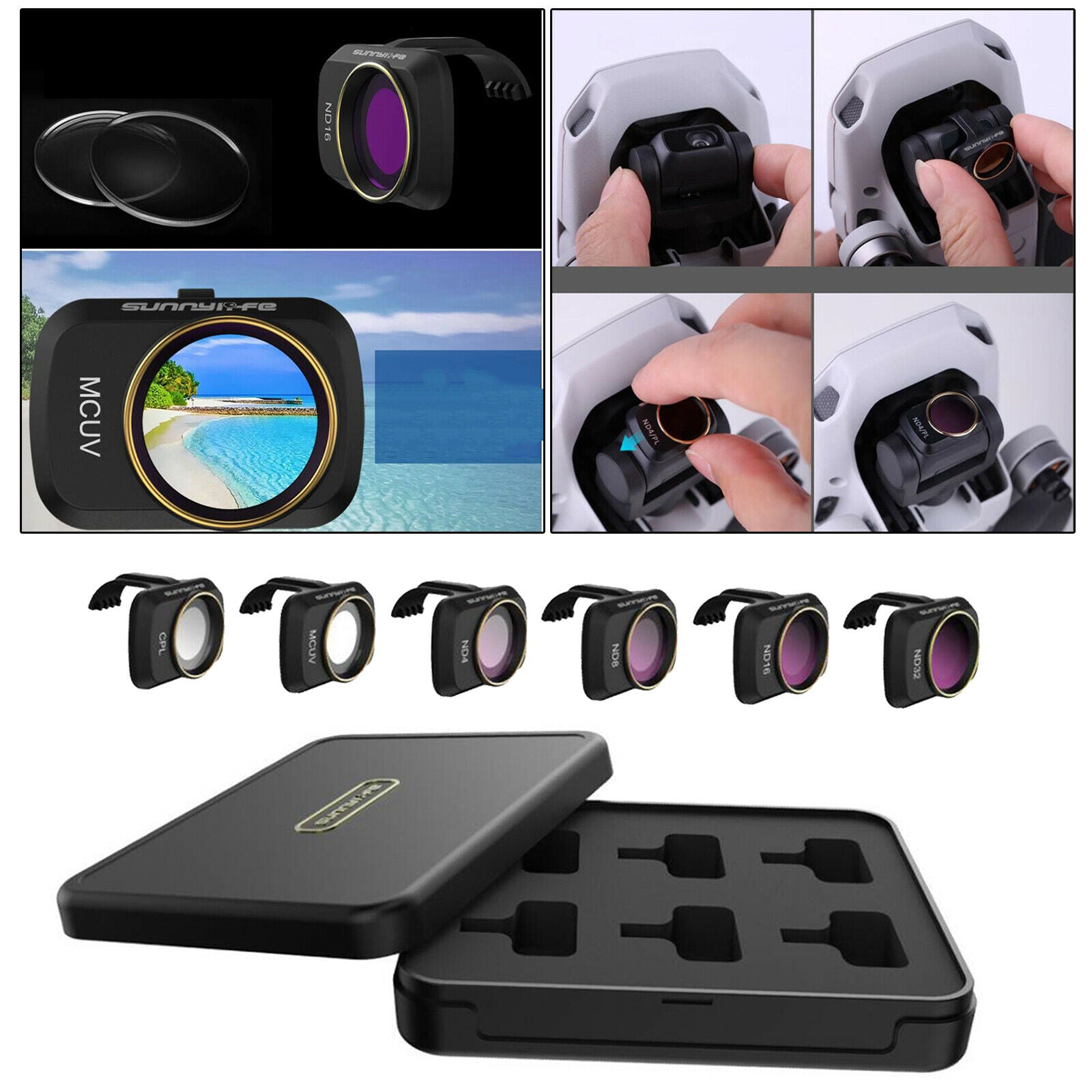 6-pack Lens Filter MCUV CPL ND for Mavic Mini/ Mini 2 Camera Scratch-proof