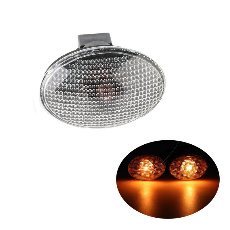 4PCS Side Marker Indicator Light Lens W/Bulbs For Ford Transit MK6 MK7 2000-2013